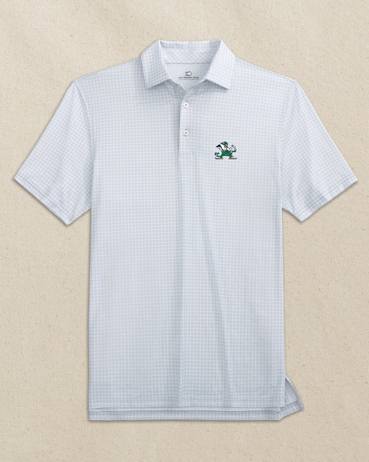 Notre Dame Leprechaun Driver Dunes Edge Plaid Polo
